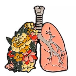 Floral Lungs Enamel Pin Nurse Doctor Med Student Gift Gardening Anatomy Brooch